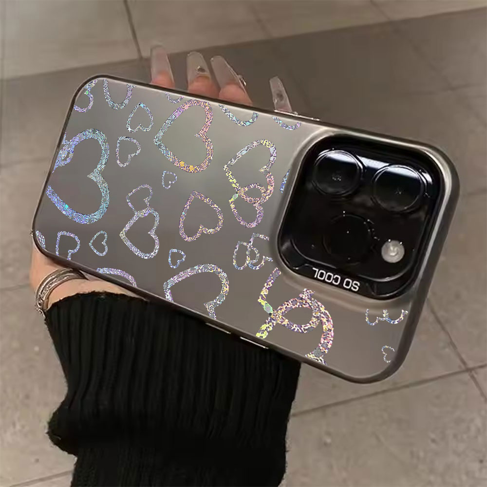 Apple Iphone 15 - Colorful Heart Print Case For iPhone