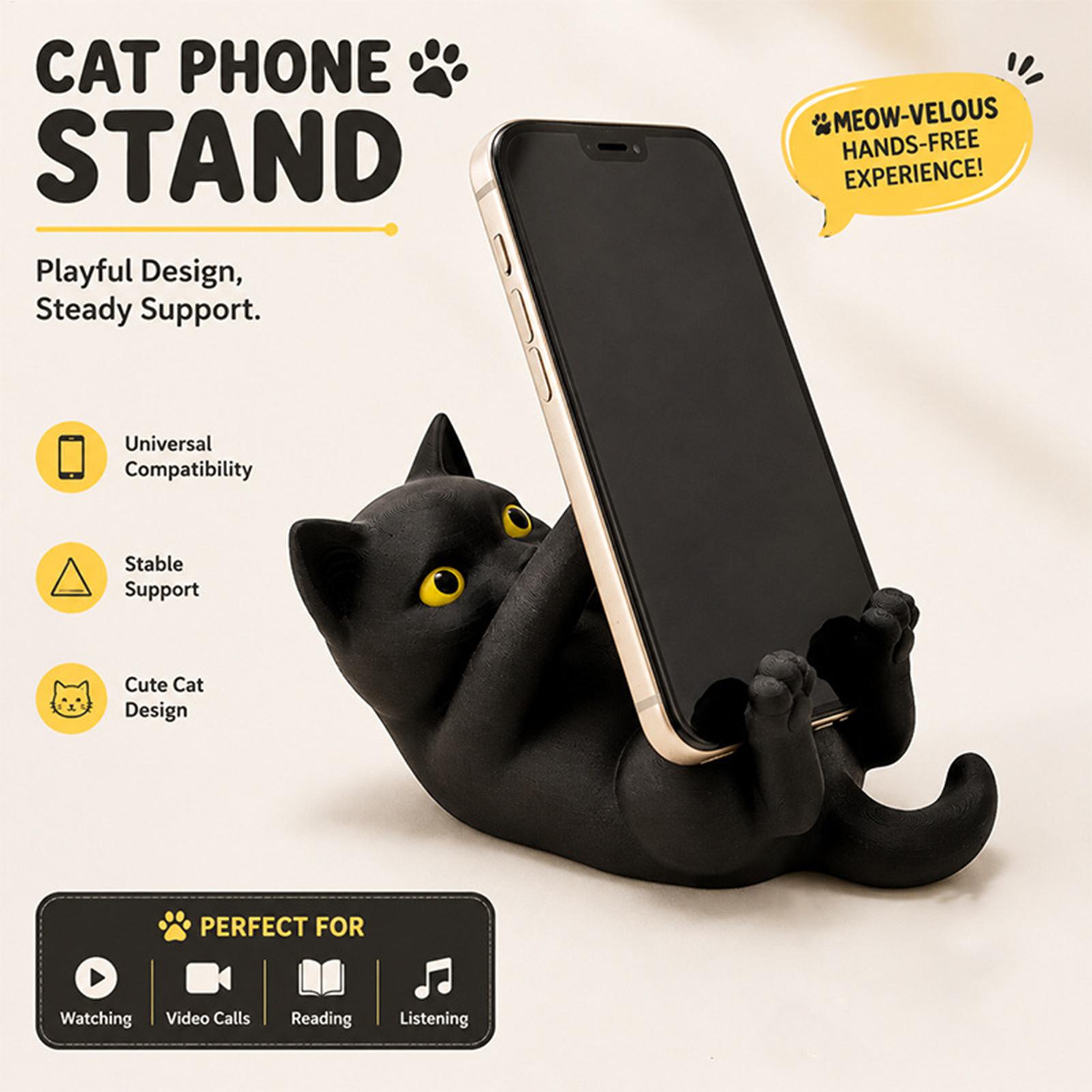 Tablet Accessories 3D Print - Cat Phone Holder 3D Printed Decorative