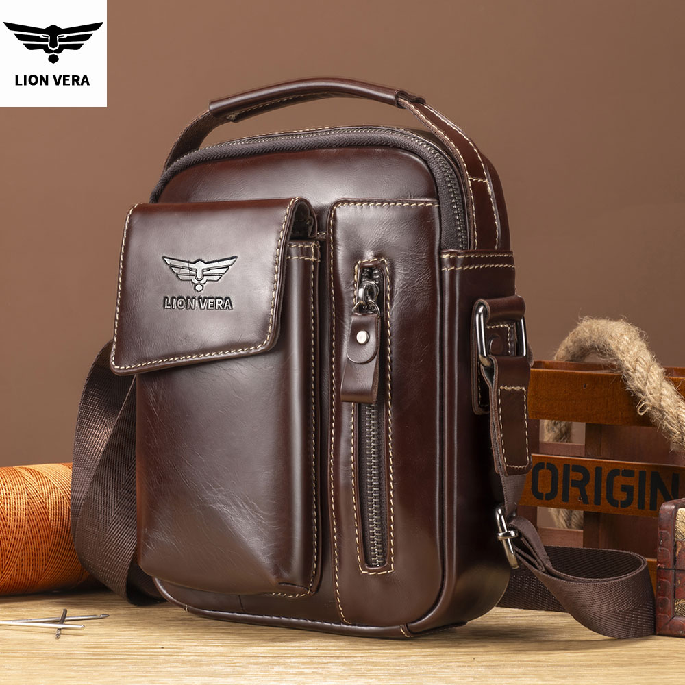 LION VERA Men's Genuine Leathe - огляд і ціна Tablet Shoulder Bag
