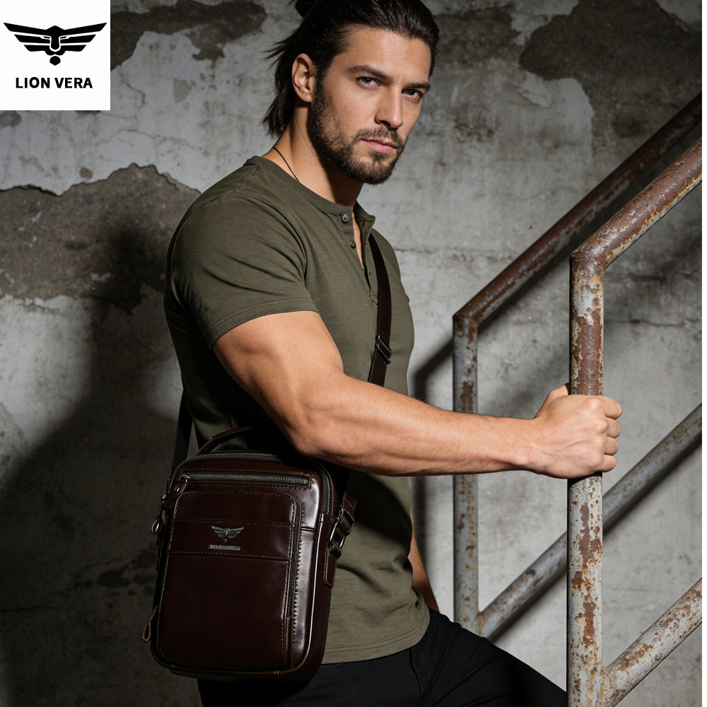 LION VERA Men's Genuine Leathe - огляд і ціна Tablet Shoulder Bag