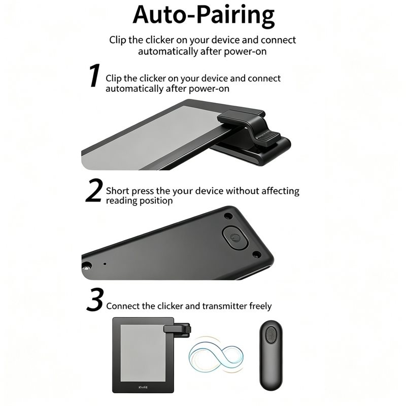 DTB7 Clip-on Bluetooth Page Tu - огляд і ціна Tablet Reading Accessories